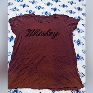 Whiskey Graphic Women's Top - Rust Brown